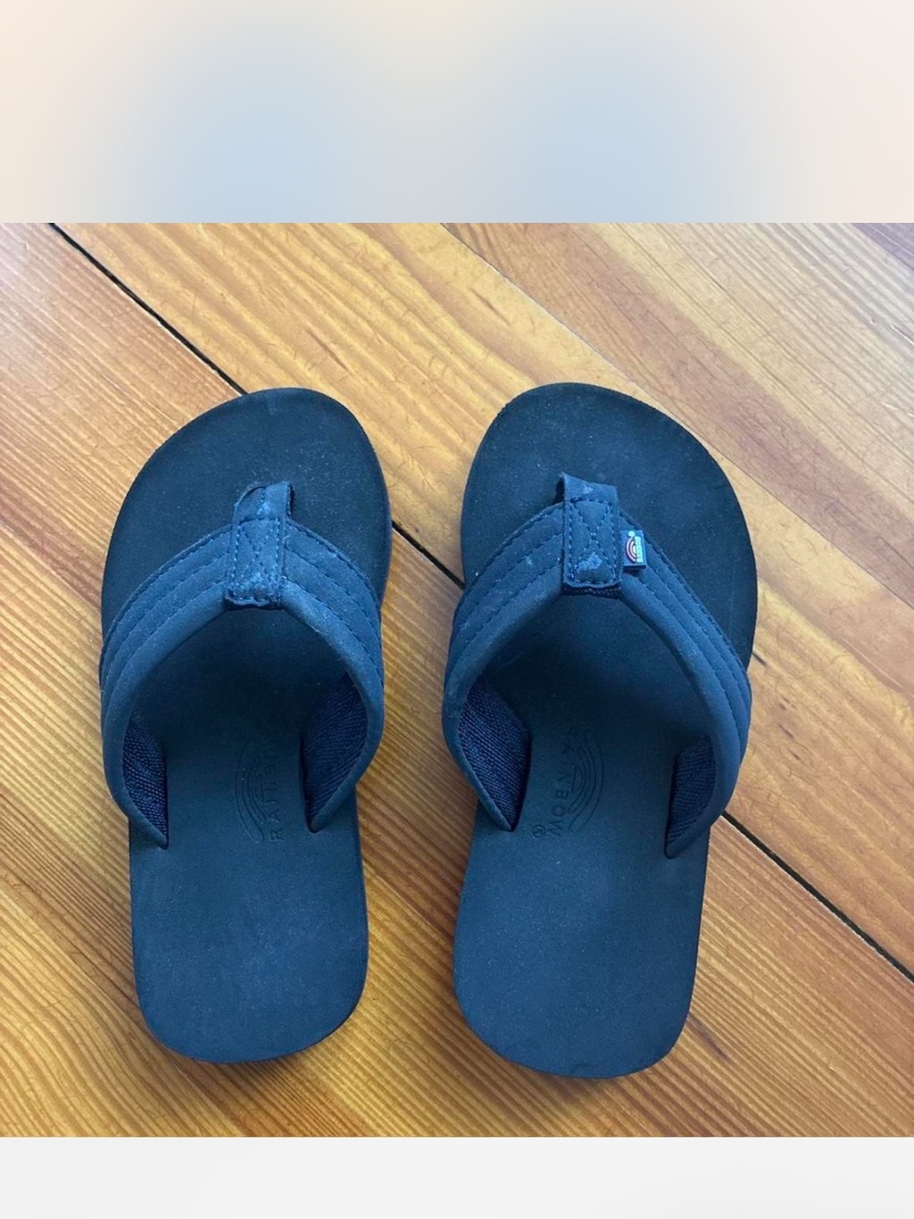 Rainbow Kids Black Flip Flop Sandals